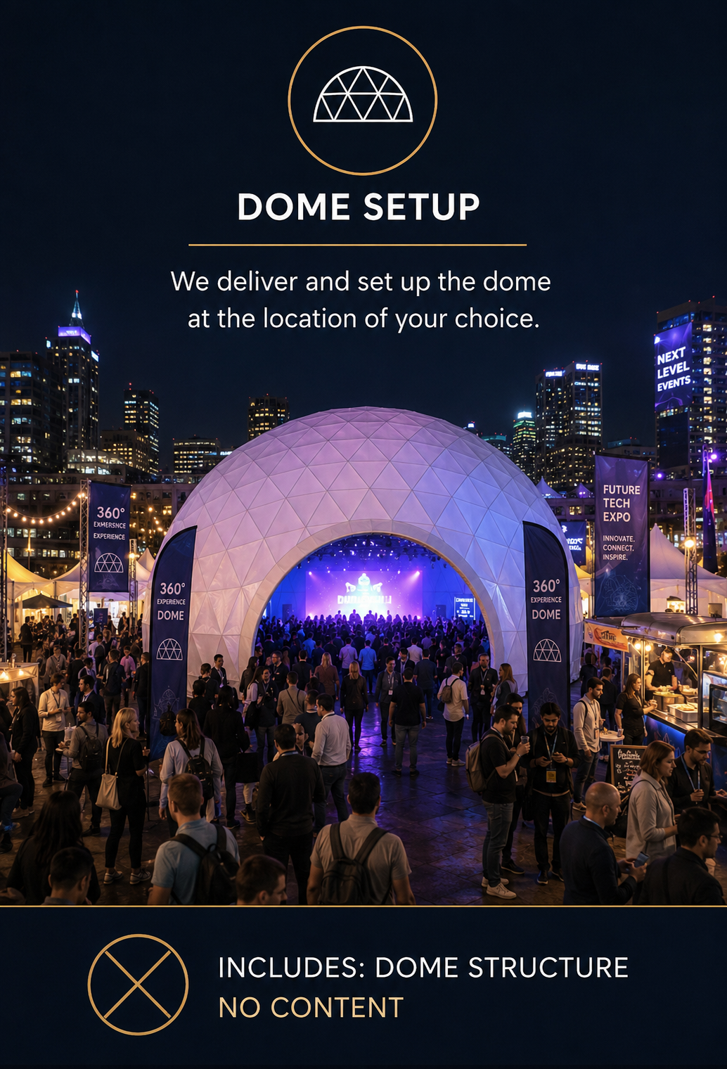 White dome setup at a remote location