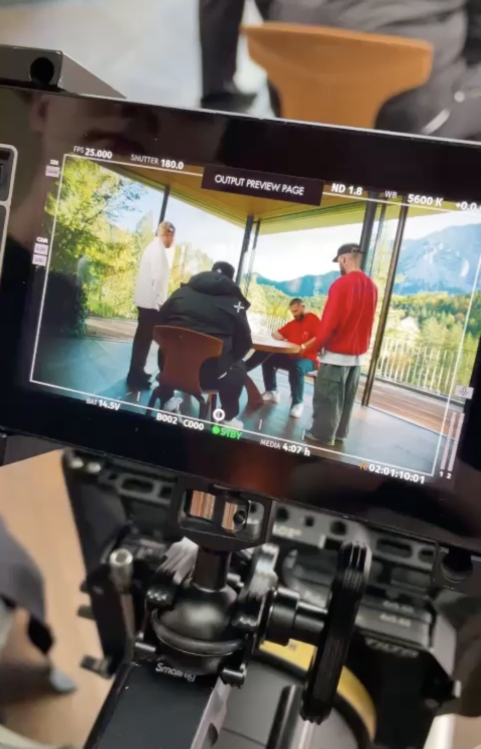 Kameramonitor am Set eines Filmdrehs